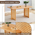 59-Inch Retro Rubberwood Table with Walnut Finish