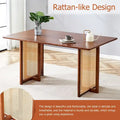 59-Inch Retro Rubberwood Table with Walnut Finish