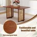 59-Inch Retro Rubberwood Table with Walnut Finish
