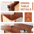 59-Inch Retro Rubberwood Table with Walnut Finish