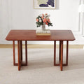 59-Inch Retro Rubberwood Table with Walnut Finish