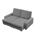 74-Inch Upholstered Chaise Lounge Loveseat with Adjustable Backrest