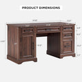 58-Inch Large Office Desk with Drawers and Embossed Texture