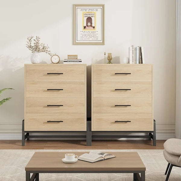 Freestanding 4-Drawer Dresser with Storage - 38.6" Tall