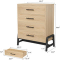 Freestanding 4-Drawer Dresser with Storage - 38.6" Tall