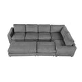 Corduroy Modular Sectional Sofa Bed with Recliner and 2 Movable Ottomans – Perfect for Living Rooms