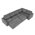 Corduroy Modular Sectional Sofa Bed with Recliner and 2 Movable Ottomans – Perfect for Living Rooms