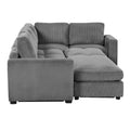 Corduroy Modular Sectional Sofa Bed with Recliner and 2 Movable Ottomans – Perfect for Living Rooms