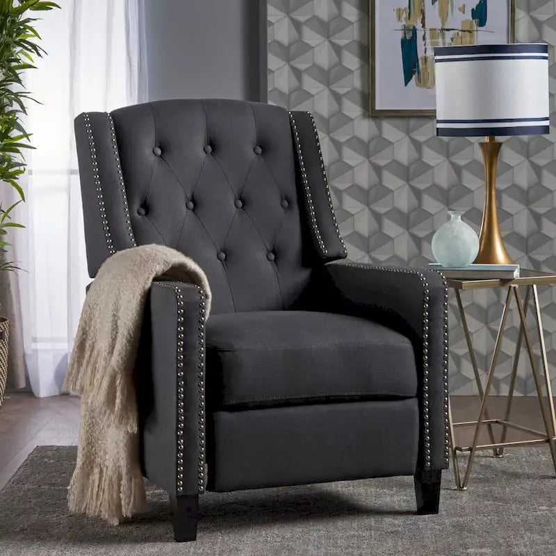 Roomfitters Classic Fabric Push-Back Recliner Chair - Elegant Seating for Living Room and Bedroom