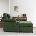 Chenille Oversized Chair Set with Ottoman and USB Charging Port