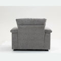 Chenille Oversized Chair Set with Ottoman and USB Charging Port