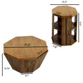 Set of 2 Octagonal Rubber Wood Coffee Tables - 31.5 Inches