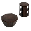 Set of 2 Octagonal Rubber Wood Coffee Tables - 31.5 Inches