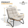 3-Piece Outdoor Cushioned Papasan Chair Set: Double Loveseat with Two Single Chairs - See Image
