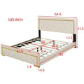 Queen Size Upholstered Platform Bed with Padded Headboard
