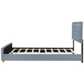 Queen Size Upholstered Platform Bed with Padded Headboard