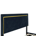 Queen Size Upholstered Platform Bed with Padded Headboard