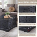 Rustic Square Wood Coffee Table for Living Room - Farmhouse Style
