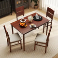 Costway 5-Piece Farmhouse Dining Table Set for 4 - Wooden Table with 4 Chairs