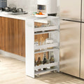 Costway 4-Tier Slim Rolling Kitchen Cart with Wheels - 8 Storage Compartments