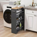 Costway 4-Tier Slim Rolling Kitchen Cart with Wheels - 8 Storage Compartments