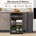 Costway 4-Tier Slim Rolling Kitchen Cart with Wheels - 8 Storage Compartments