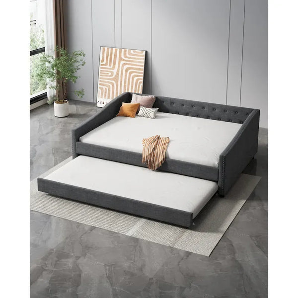 Christopher Knight Home Bennett Tufted Daybed Sofa with Storage Drawers and Stylish Curved Arms