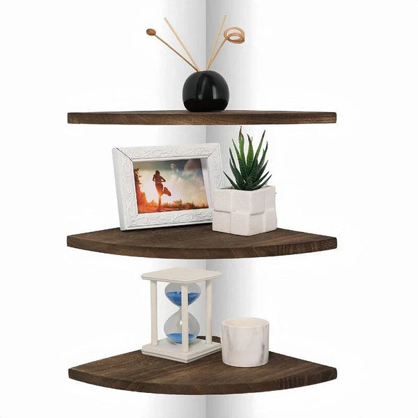 Corner Wall Shelves - Dimensions: 10D x 10W x 0.7H