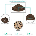 Corner Wall Shelves - Dimensions: 10D x 10W x 0.7H