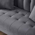 Contemporary Velvet Tufted Loveseat for Small Living Spaces - Beige Upholstered Sofa
