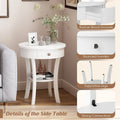 Costway Round 2-Tier Side Table - Versatile Nightstand for Bedroom and Living Room