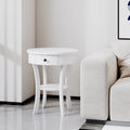 Costway Round 2-Tier Side Table - Versatile Nightstand for Bedroom and Living Room