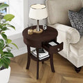 Costway Round 2-Tier Side Table - Versatile Nightstand for Bedroom and Living Room