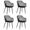 Set of 4 Modern Plastic Shell Dining Chairs with Metal Legs by Costway