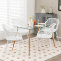 Set of 4 Modern Plastic Shell Dining Chairs with Metal Legs by Costway