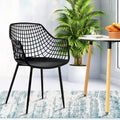 Set of 4 Modern Plastic Shell Dining Chairs with Metal Legs by Costway