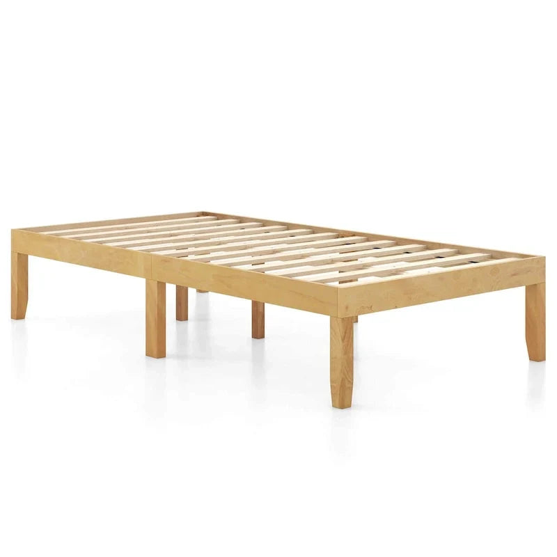 Costway 14-Inch Wooden Platform Bed Frame for Twin, Full, and Queen Sizes with Rubber Support