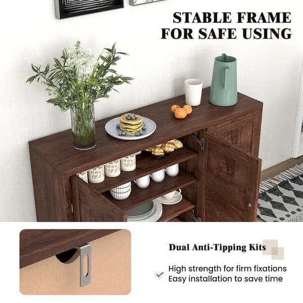 Costway 3-Door Storage Sideboard Buffet Cabinet Console