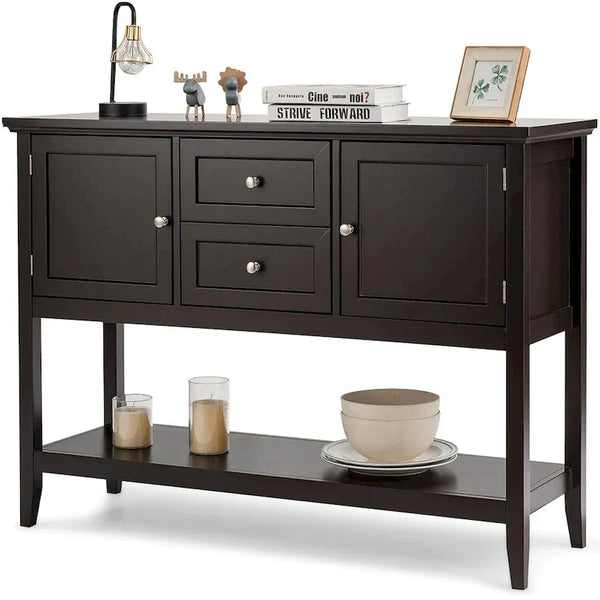 Costway Wooden Sideboard Buffet Console Table with Drawers