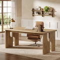 63-Inch Farmhouse Executive Desk with Unique Legs - Industrial Style Office Furniture for Home