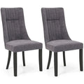 Costway Set of 2/4 Channel Tufted Dining Chairs with High Backrest