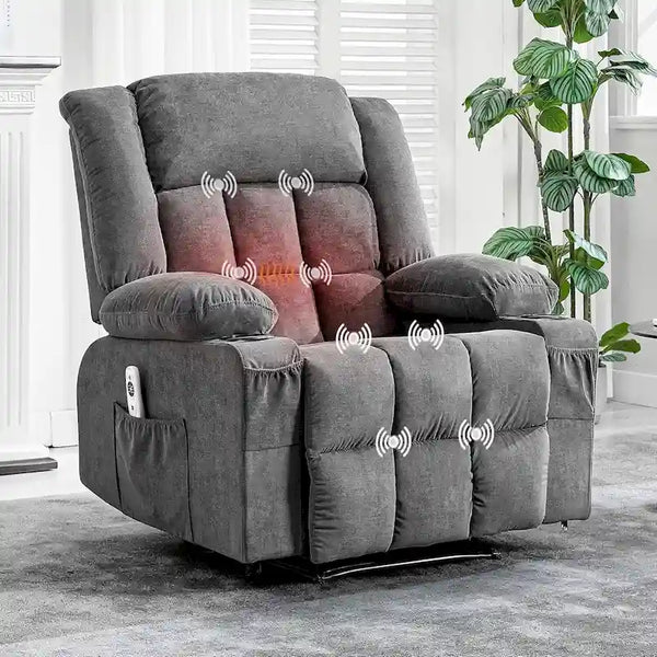 Heat and Massage Recliner Chair with Remote Control