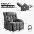 Heat and Massage Recliner Chair with Remote Control