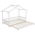 Gymax Twin to King Wooden House Bed Daybed with Safety Rails & Customizable Design