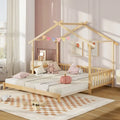 Gymax Twin to King Wooden House Bed Daybed with Safety Rails & Customizable Design