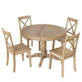 5-Piece Modern Dining Set for 4: Round Table with 4 Kitchen Chairs