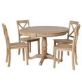 5-Piece Modern Dining Set for 4: Round Table with 4 Kitchen Chairs