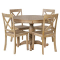 5-Piece Modern Dining Set for 4: Round Table with 4 Kitchen Chairs
