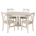 5-Piece Modern Dining Set for 4: Round Table with 4 Kitchen Chairs