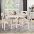 5-Piece Modern Dining Set for 4: Round Table with 4 Kitchen Chairs